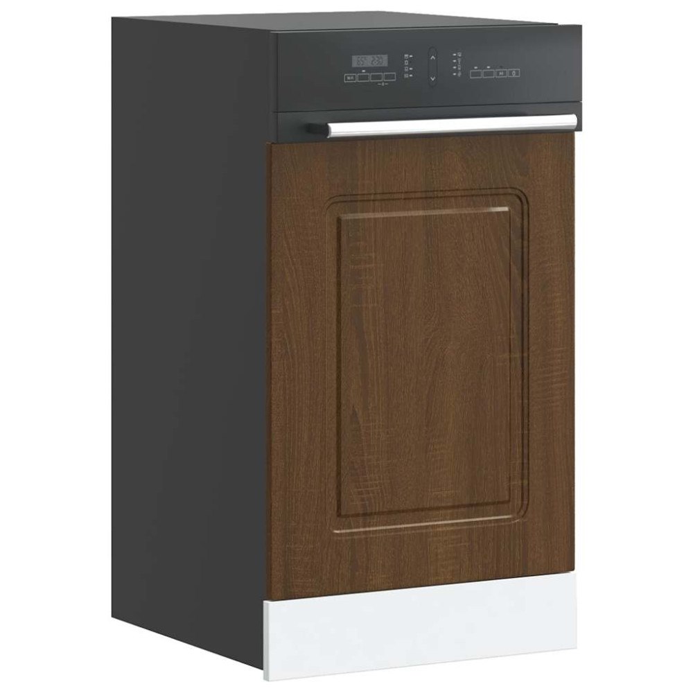 vidaXL Diskmaskinspanel Kalmar brun ek 45x1,5x67 cm konstruerat trä