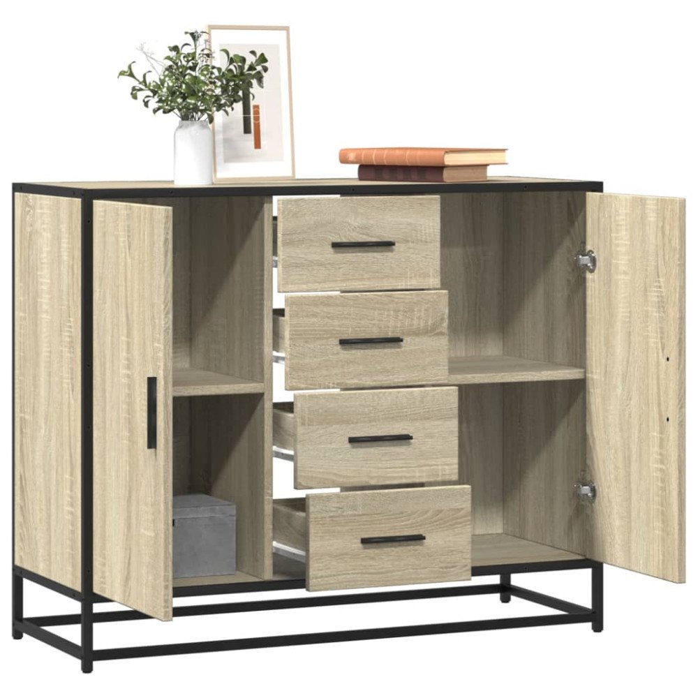 vidaXL Skänk sonoma-ek 92x35x76 cm konstruerat trä