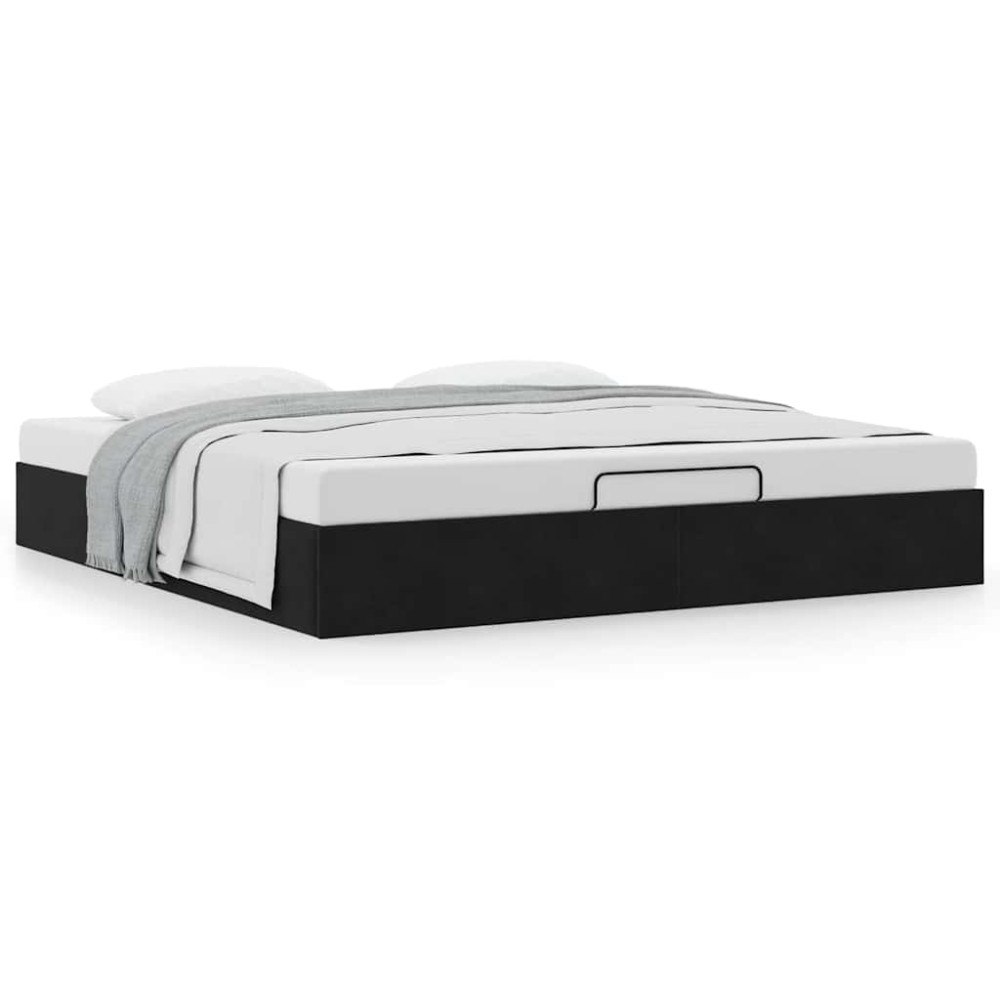 vidaXL Ottoman sängram utan madrass svart 160x200 cm sammet