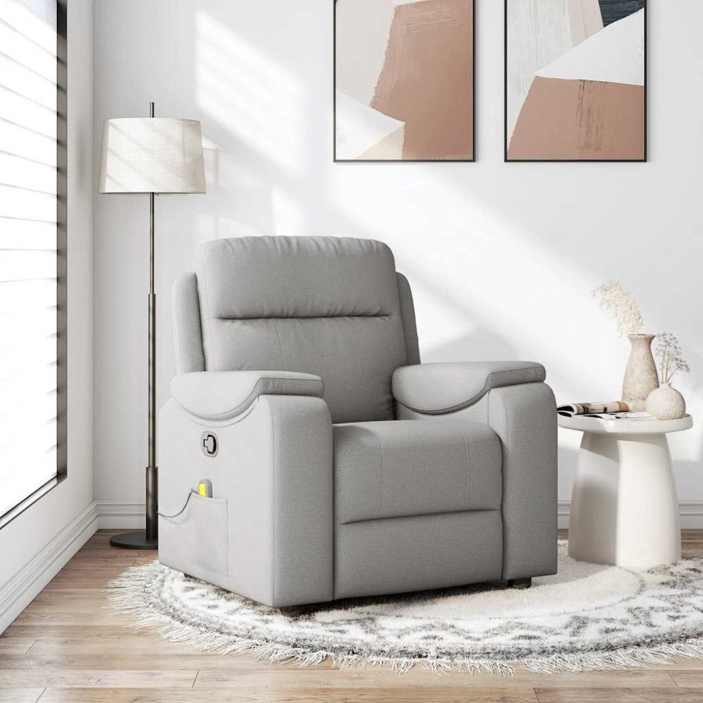 vidaXL Massagefåtölj molngrå tyg