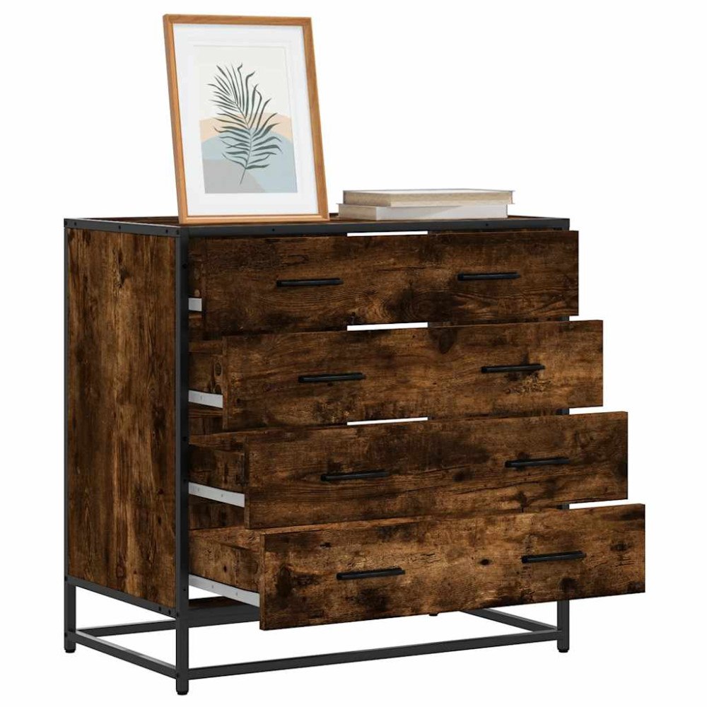 vidaXL Lådskåp rökfärgad ek 70x41x70 cm konstruerat trä