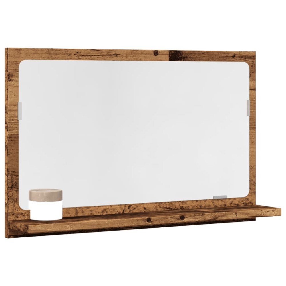 vidaXL Spegelskåp för badrum åldrat trä 60x11x37 cm konstruerat trä