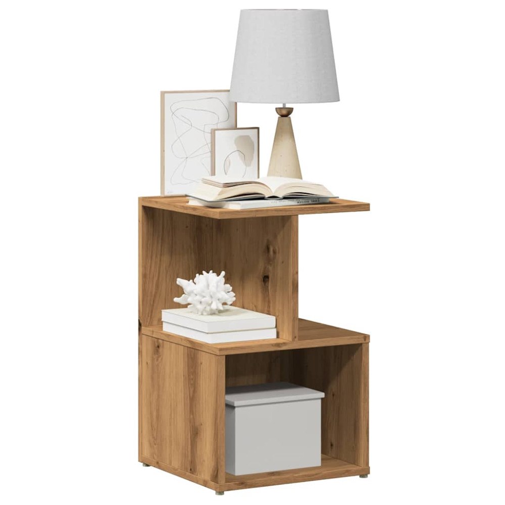 vidaXL Sängbord artisan ek 35x35x55 cm konstruerat trä