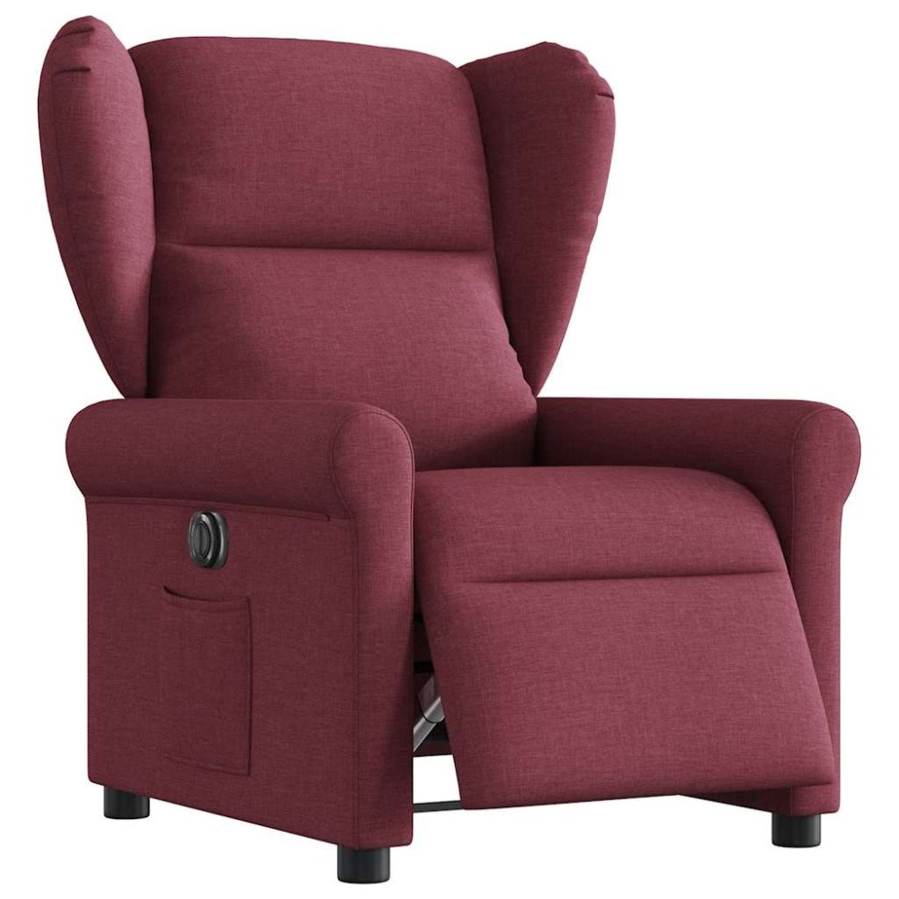 vidaXL Elektrisk reclinerfåtölj vinröd tyg