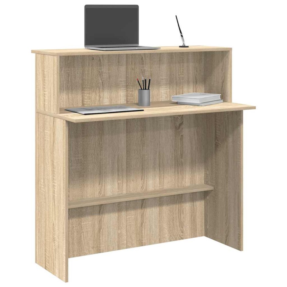 vidaXL Receptionsdisk sonoma-ek 100x50x103,5 cm konstruerat trä