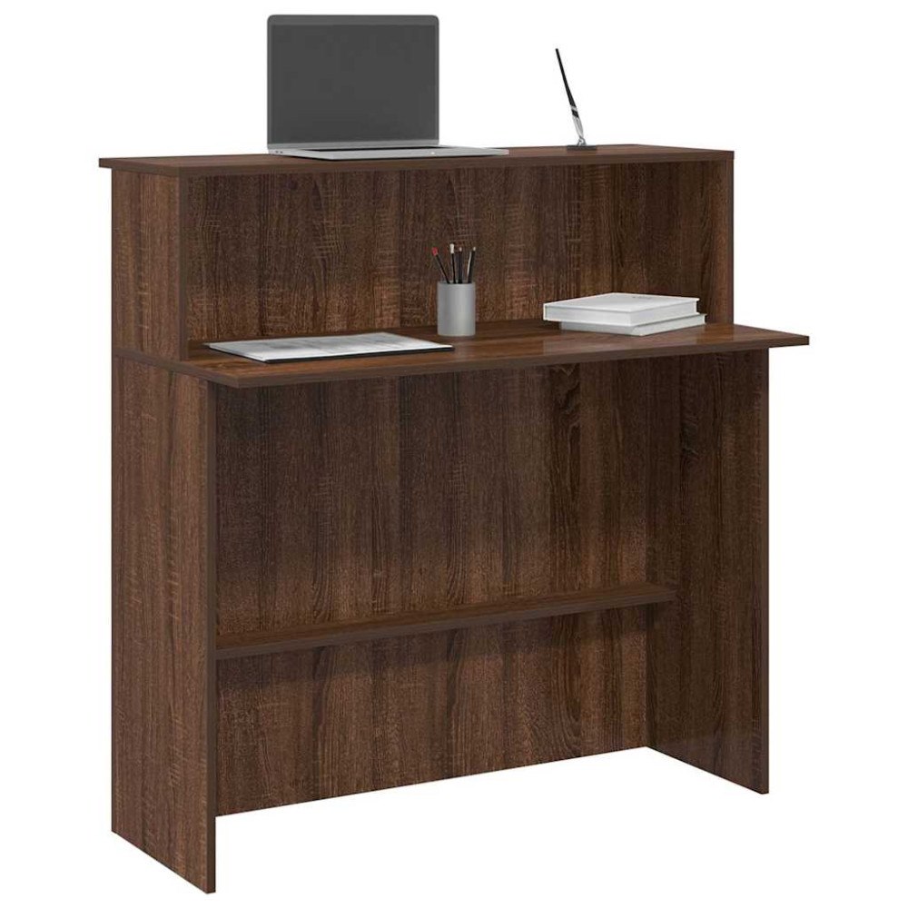vidaXL Receptionsdisk brun ek 100x50x103,5 cm konstruerat trä