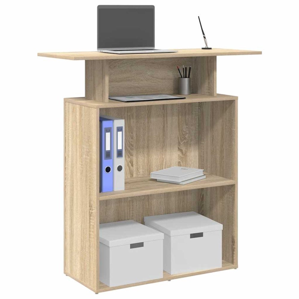 vidaXL Receptionsdisk sonoma-ek 100x40x104 cm konstruerat trä