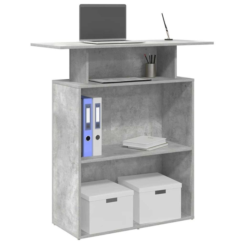 vidaXL Receptionsdisk betonggrå 100x40x104 cm konstruerat trä