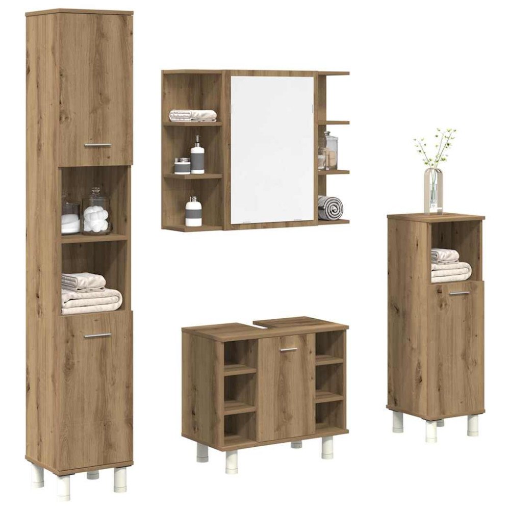 vidaXL Badrumsmöbler set 4 delar artisan ek konstruerat trä