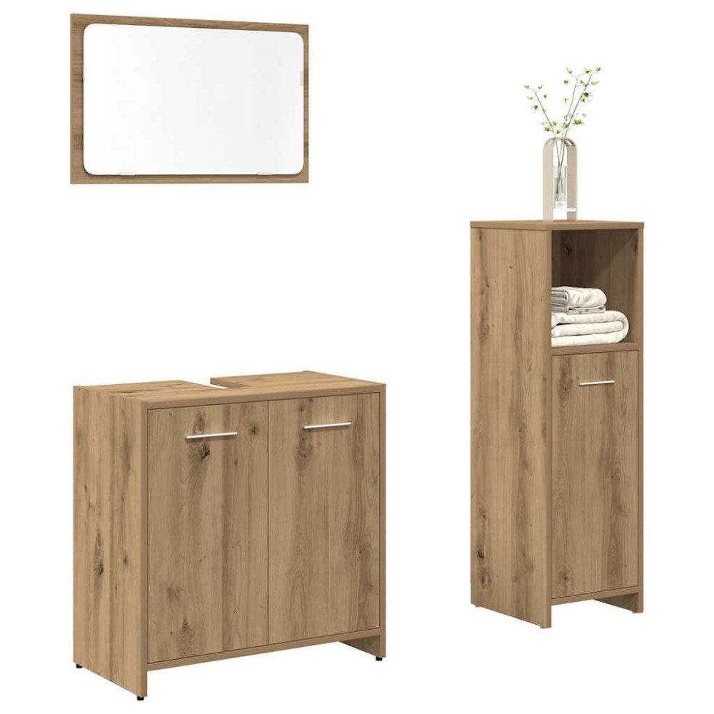 vidaXL Badrumsmöbler set 3 delar artisan ek konstruerat trä