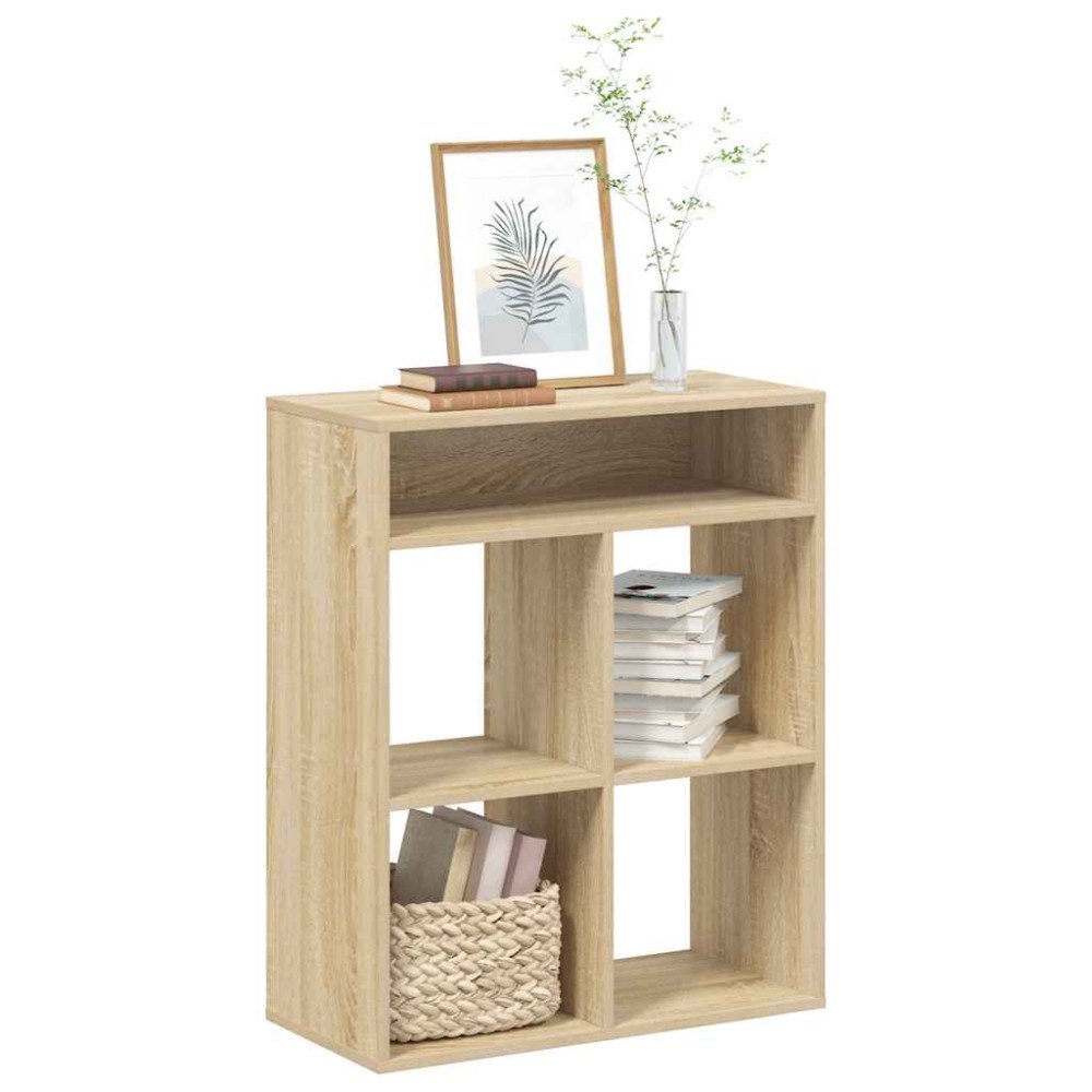 vidaXL Bokhylla sonoma-ek 66x31x80 cm konstruerat trä