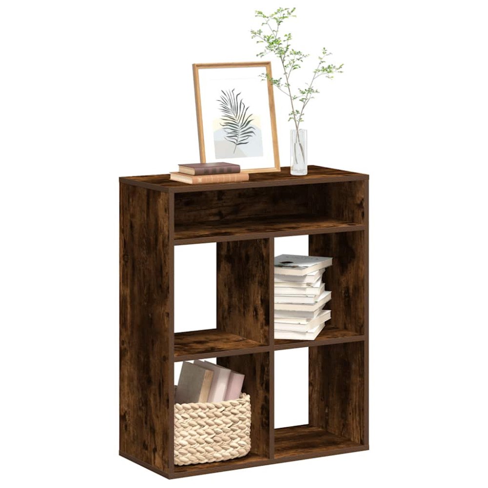 vidaXL Bokhylla rökfärgad ek 66x31x80 cm konstruerat trä