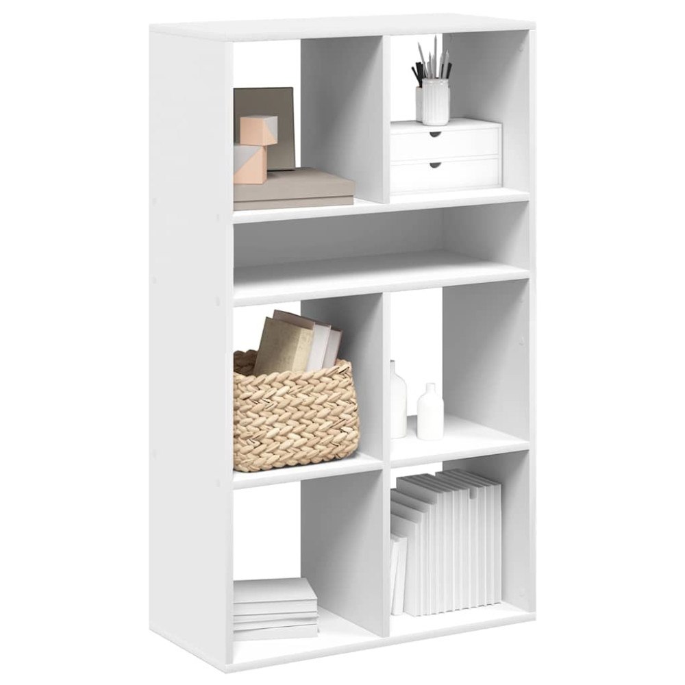 vidaXL Bokhylla vit 66x31x112 cm spånskiva