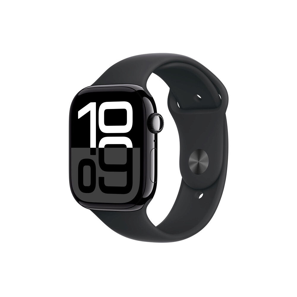 Apple Apple Watch Series 10 (GPS) - jet black aluminium - smart klocka med sportband - svart - 64 GB