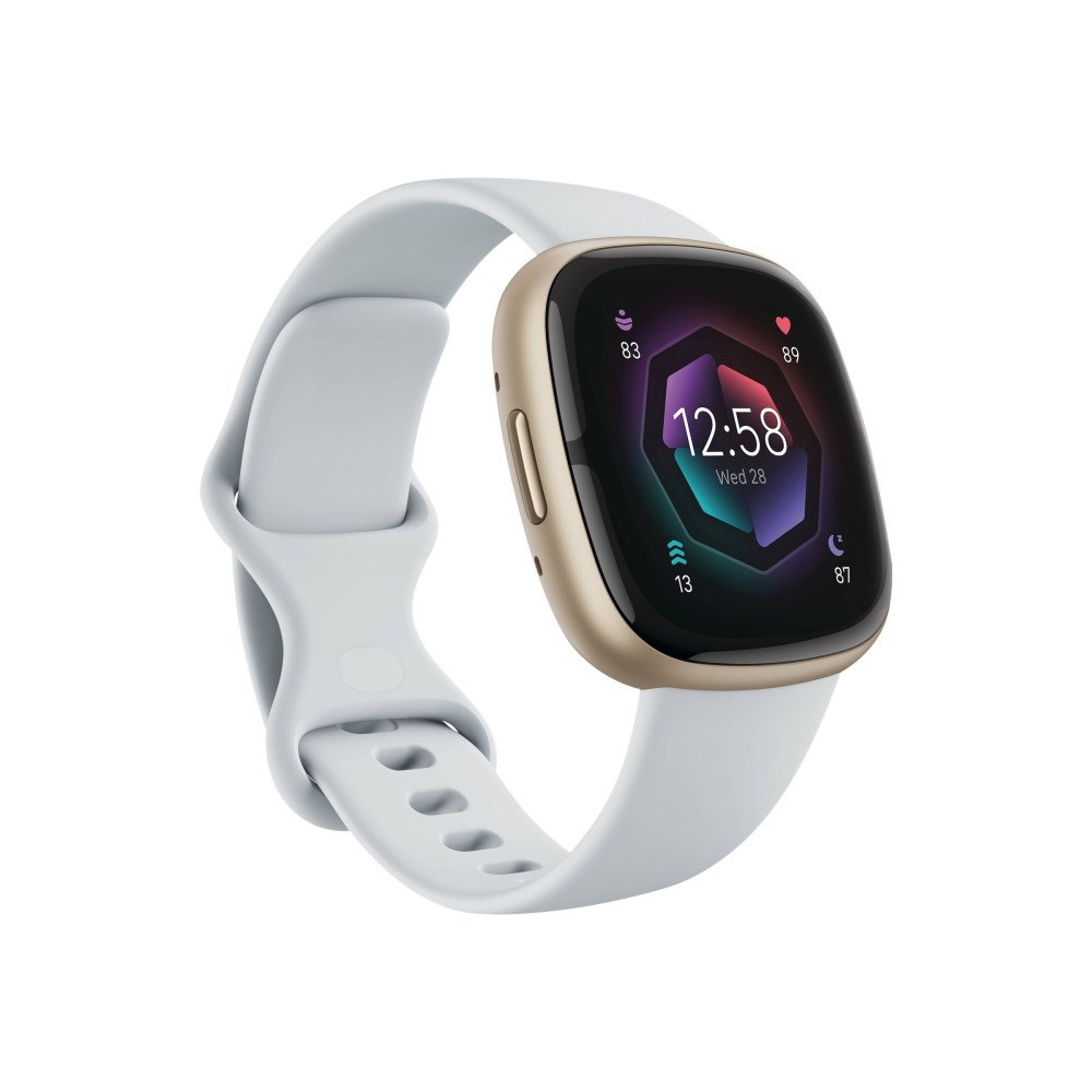Fitbit Fitbit Sense 2 - mjukt guldaluminium - smart klocka med band - blue mist