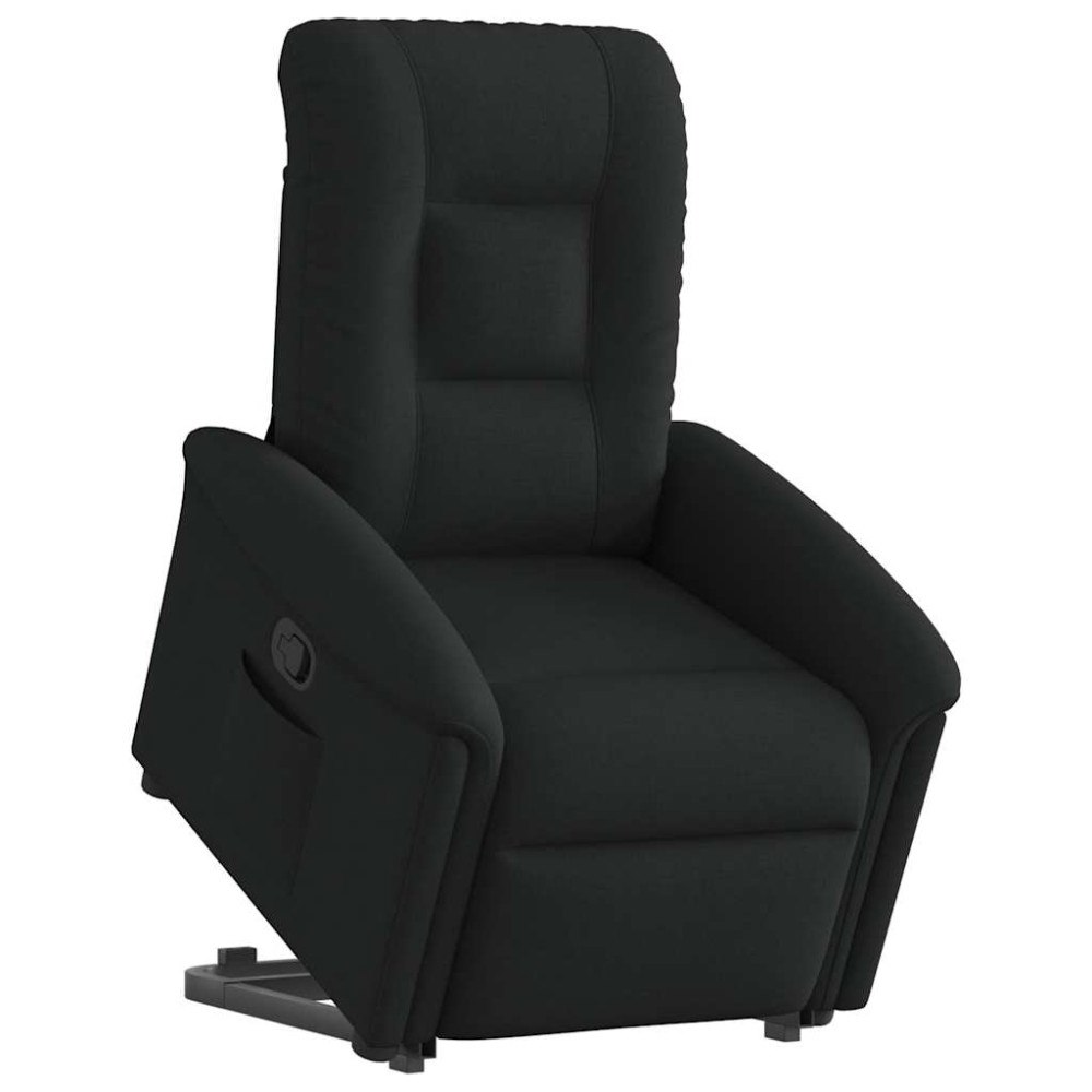 vidaXL Reclinerfåtölj med uppresningshjälp svart tyg