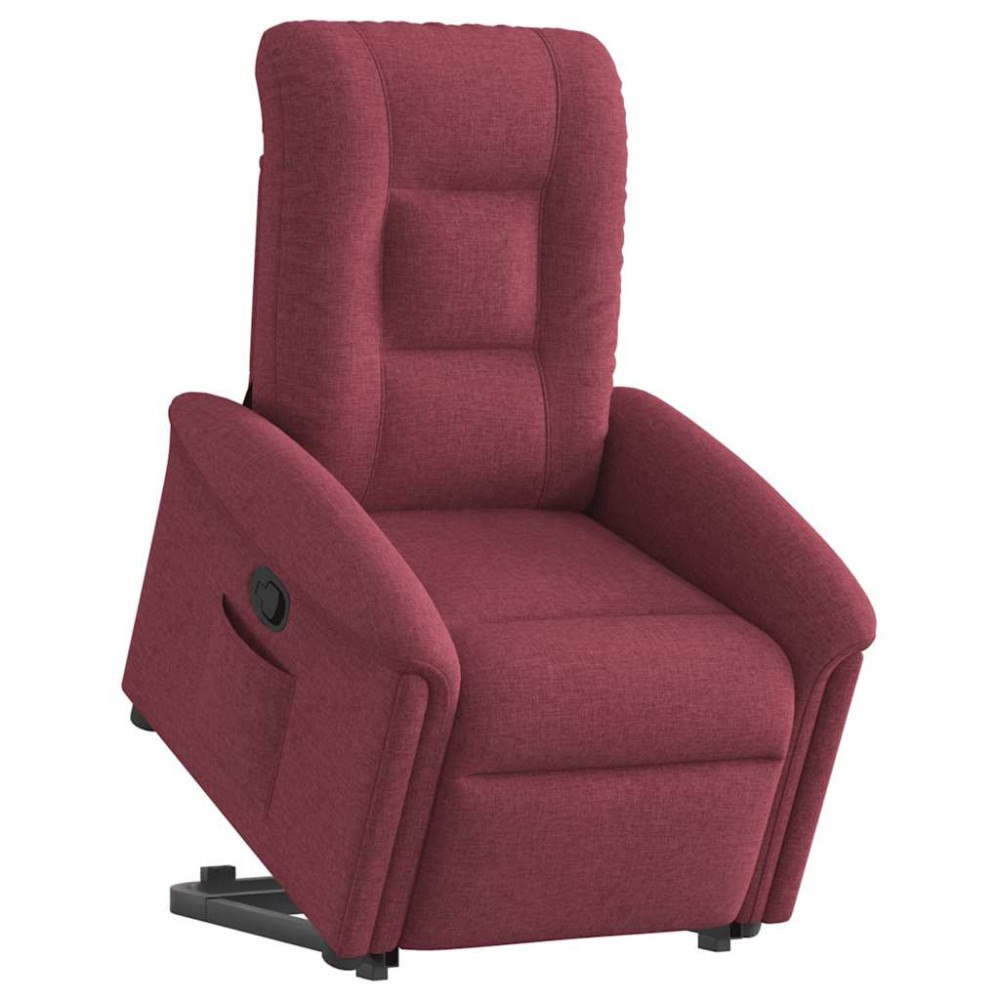 vidaXL Reclinerfåtölj med uppresningshjälp vinröd tyg