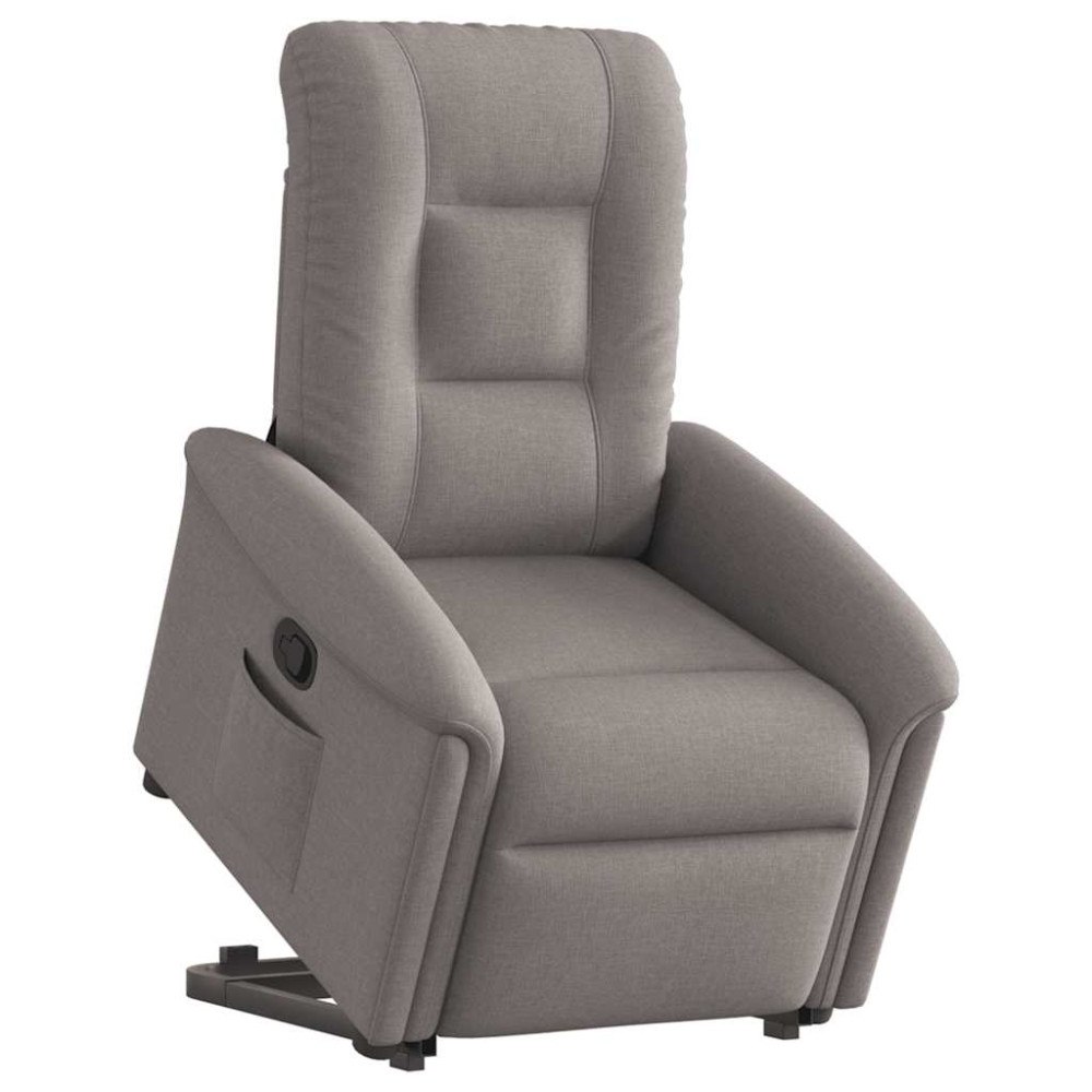 vidaXL Reclinerfåtölj med uppresningshjälp taupe tyg