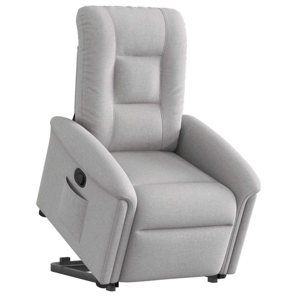 vidaXL Reclinerfåtölj med uppresningshjälp molngrå tyg