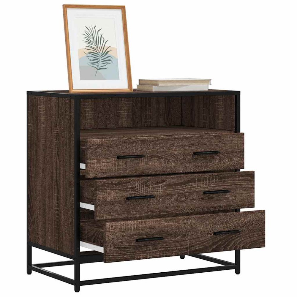 vidaXL Byrå brun ek 70x41x70 cm konstruerat trä