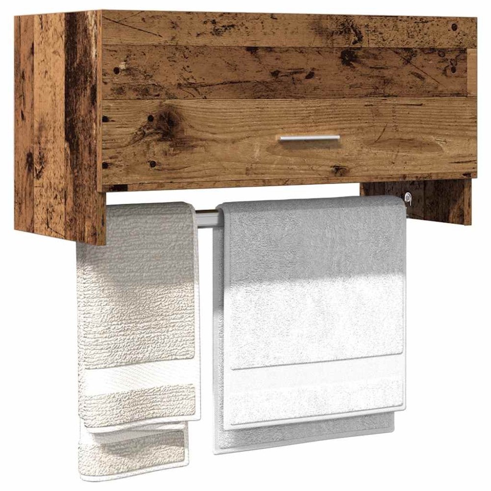 vidaXL Garderob åldrat trä 70x32,5x35 cm konstruerat trä