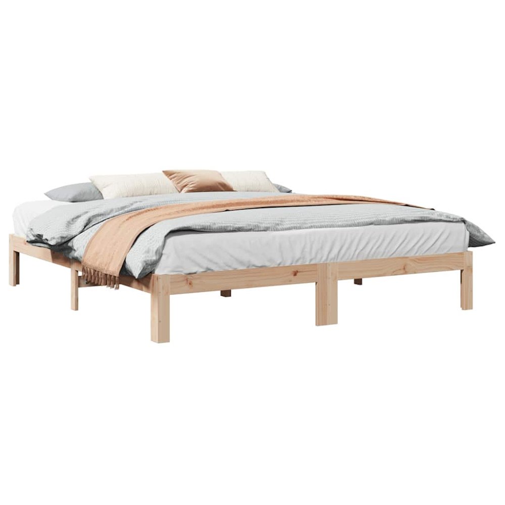 vidaXL Sängram utan madrass 160x200 cm massiv furu