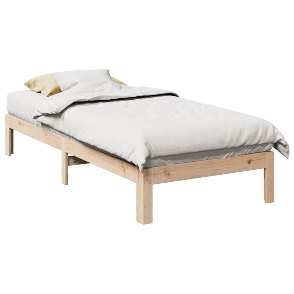 vidaXL Sängram utan madrass 90x200 cm massiv furu