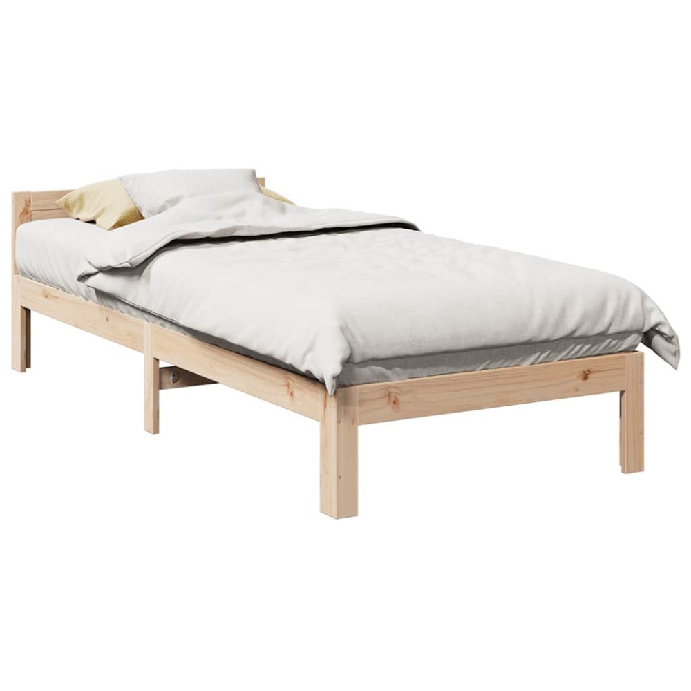 vidaXL Sängram utan madrass 90x200 cm massiv furu