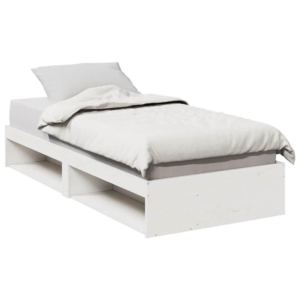 vidaXL Dagbädd utan madrass vit 100x200 cm massiv furu