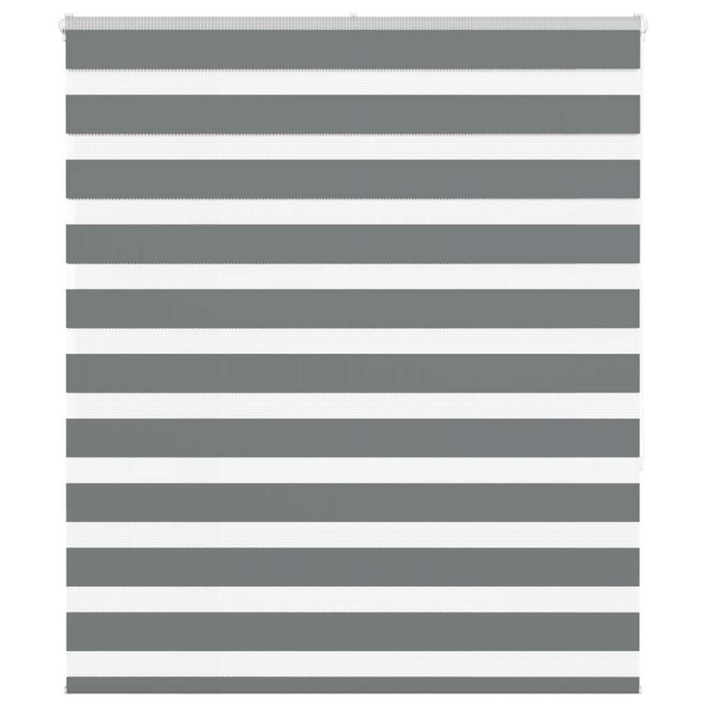 vidaXL Rullgardin zebra mörkgrå 135x150 cm tyg bredd 130,9cm polyester