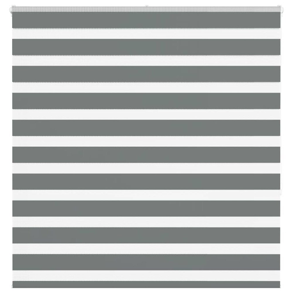 vidaXL Rullgardin zebra mörkgrå 150x150 cm tyg bredd 145,9cm polyester