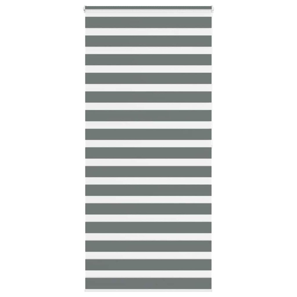 vidaXL Rullgardin zebra mörkgrå 95x200 cm tyg bredd 90,9 cm polyester