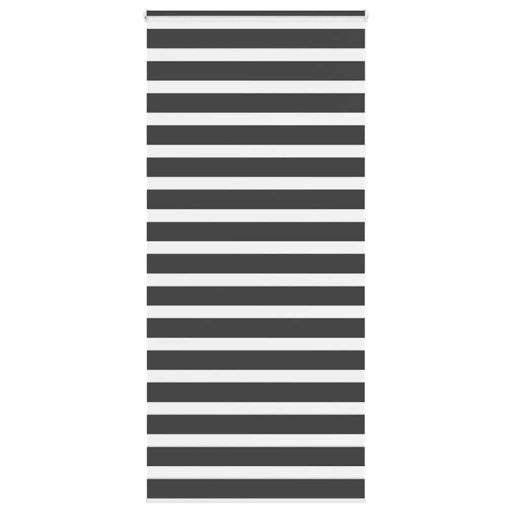vidaXL Rullgardin zebra svart 95x230 cm tyg bredd 90,9 cm polyester