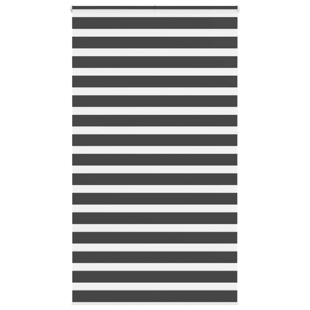 vidaXL Rullgardin zebra svart 135x230 cm tyg bredd 130,9 cm polyester