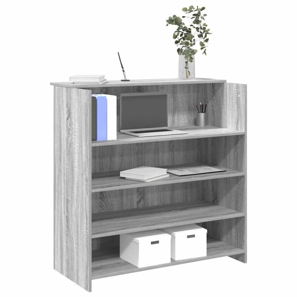 vidaXL Receptionsdisk grå sonoma 100x50x103,5 cm konstruerat trä