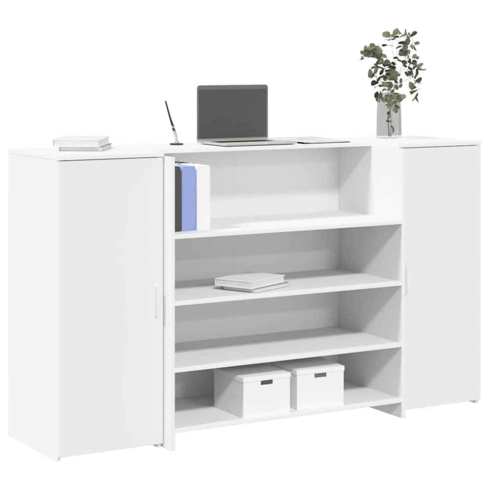 vidaXL Receptionsdisk vit 180x50x103,5 cm konstruerat trä