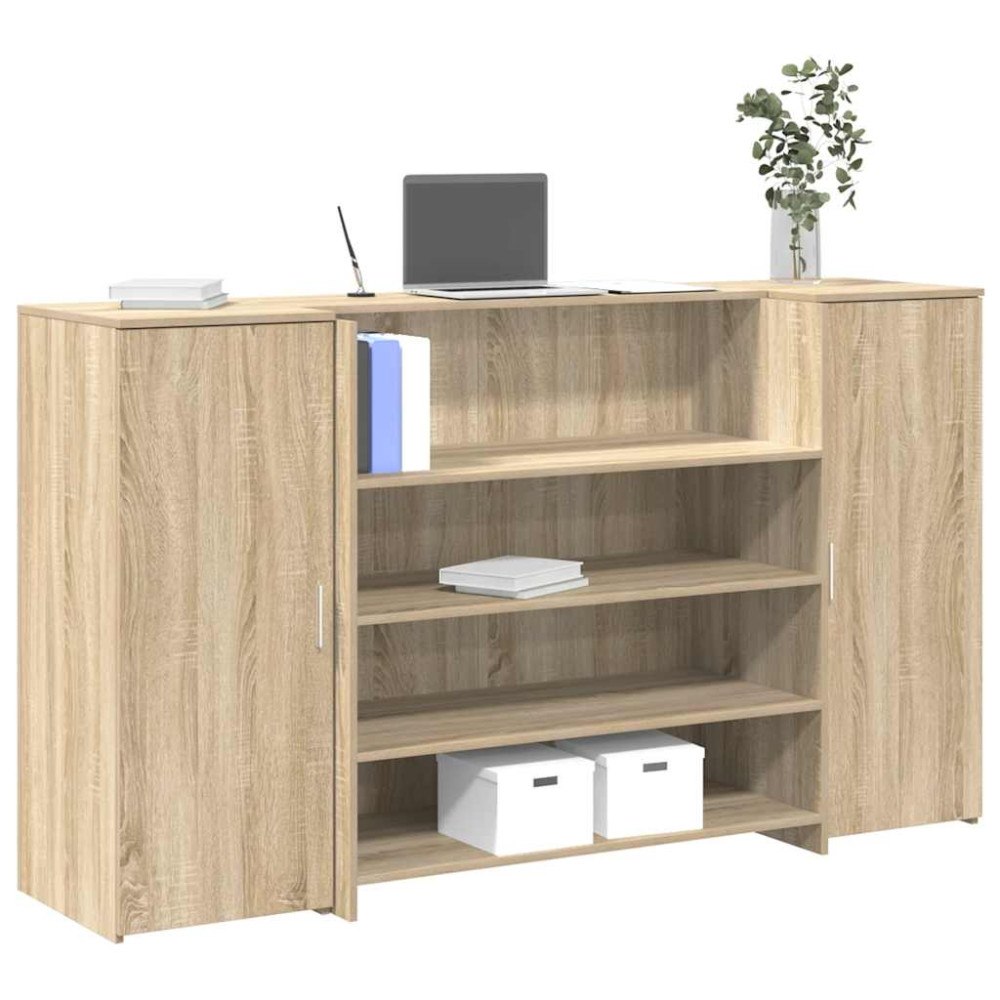 vidaXL Receptionsdisk sonoma-ek 180x50x103,5 cm konstruerat trä