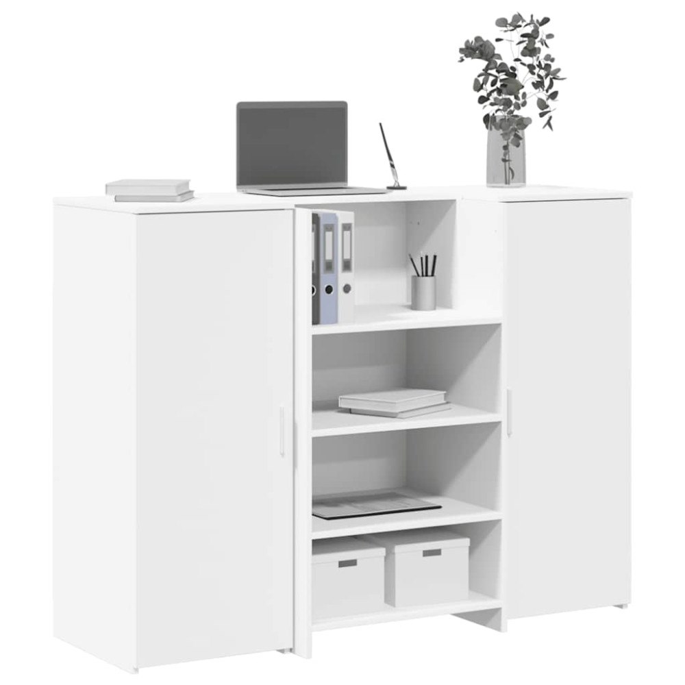 vidaXL Receptionsdisk vit 135x50x103,5 cm konstruerat trä