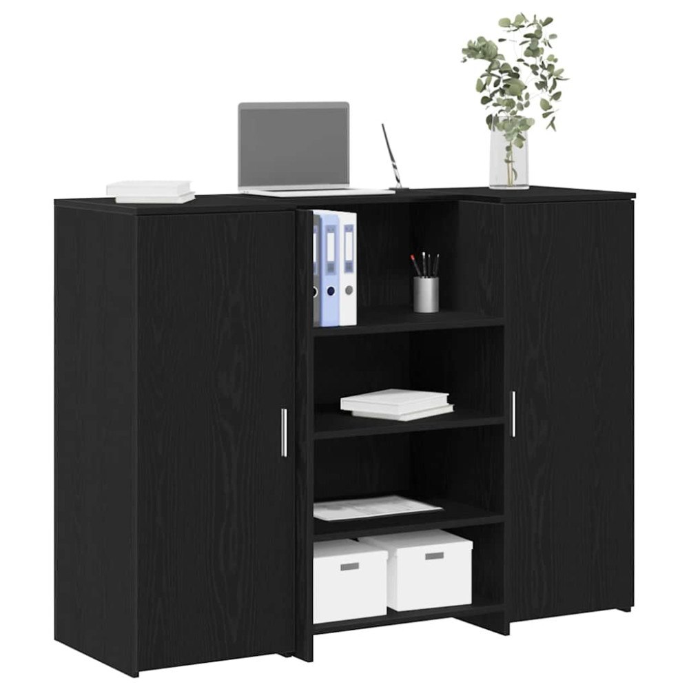 vidaXL Receptionsdisk svart ek 135x50x103,5 cm konstruerat trä
