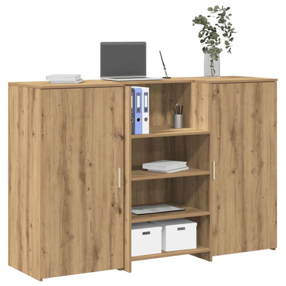 vidaXL Receptionsdisk artisan ek 155x50x103,5 cm konstruerat trä