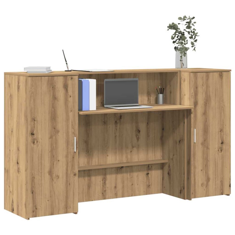 vidaXL Receptionsdisk artisan ek 180x50x103,5 cm konstruerat trä