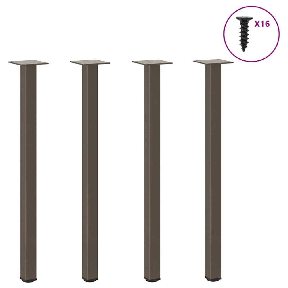 vidaXL Soffbordsben 4 st naturstål 72-74 cm stål