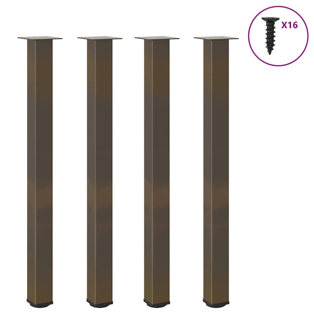 vidaXL Barbordsben 4 st naturstål 110-112 cm stål