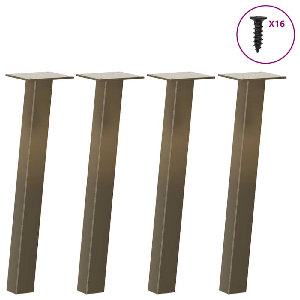 vidaXL Soffbordsben 4 st naturstål 30 cm stål