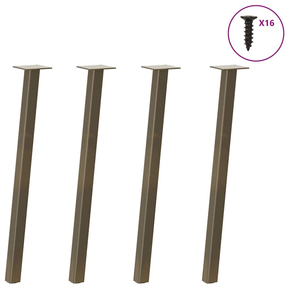 vidaXL Konsolbordsben 4 st naturstål 72 cm stål