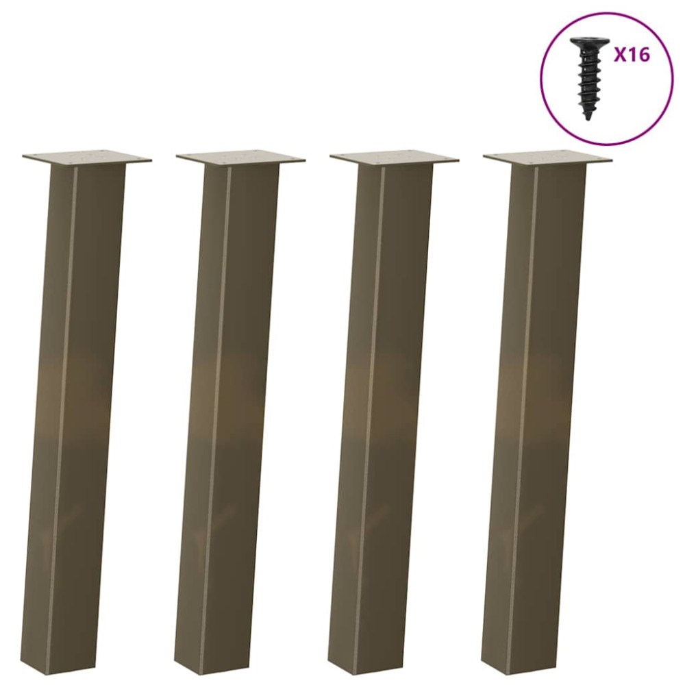 vidaXL Konsolbordsben 4 st naturstål 72 cm stål