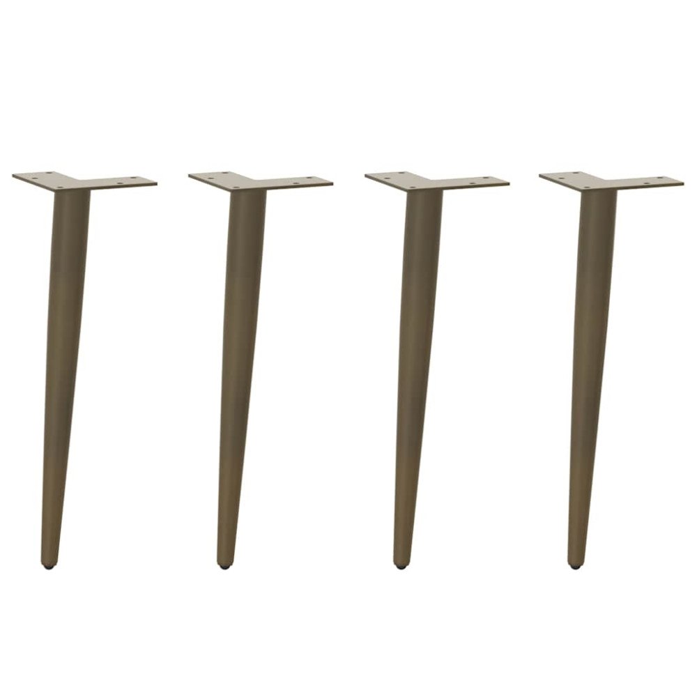 vidaXL Soffbordsben koniska 4 st naturstål 42-43 cm stål