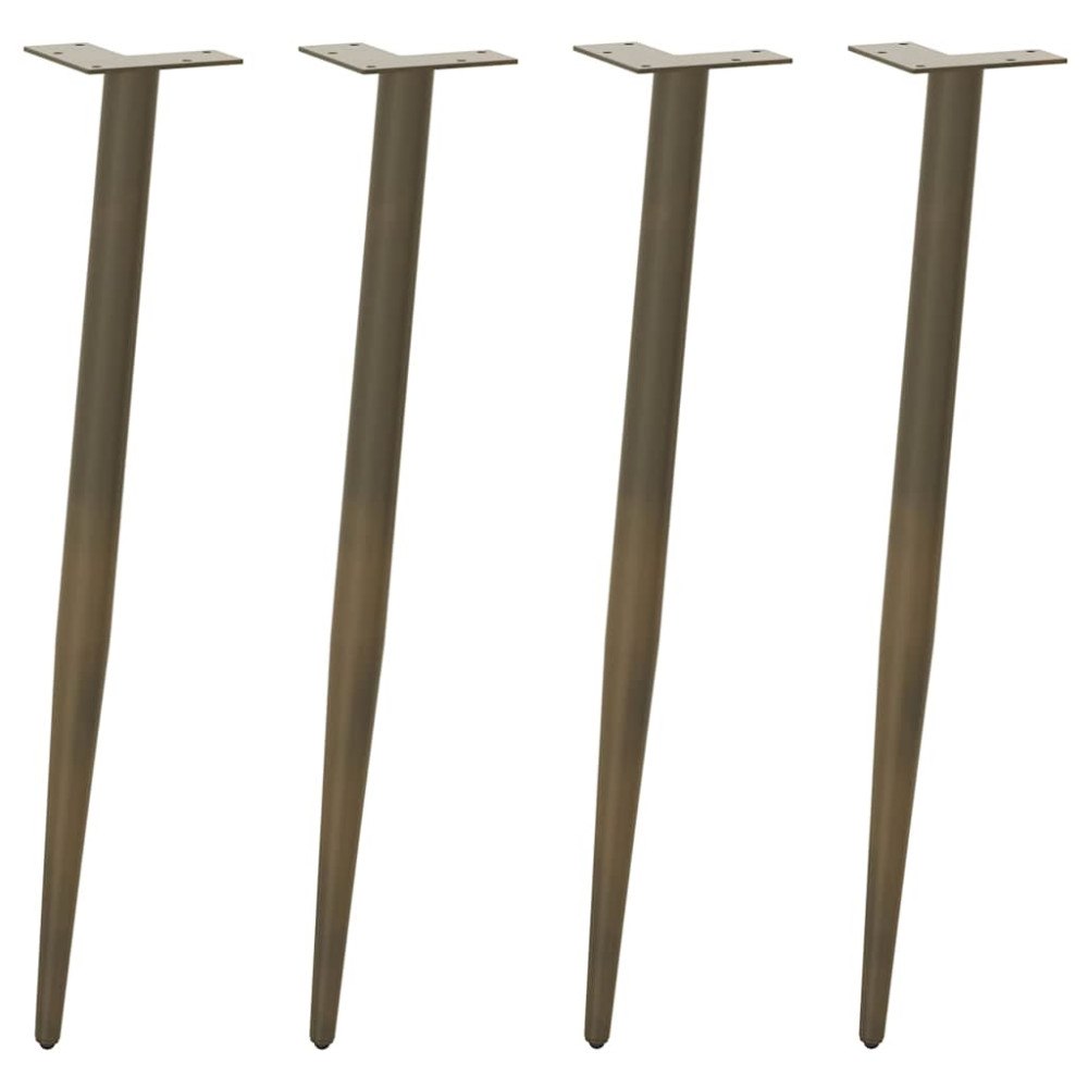 vidaXL Konsolbordsben koniska 4 st naturstål 72-73 cm stål