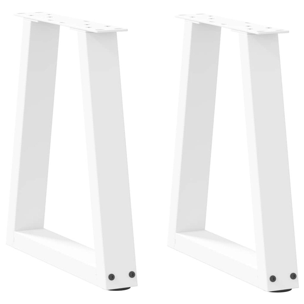 vidaXL Matbordsben V-formade 2 st vit 28x(42-43,3) cm stål
