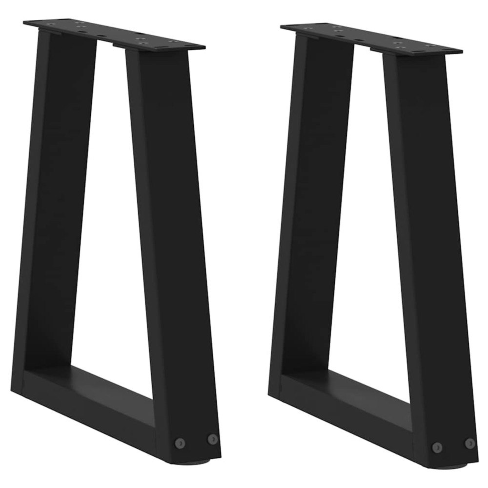 vidaXL Matbordsben V-formade 2 st svart 38x(42-43,3) cm stål